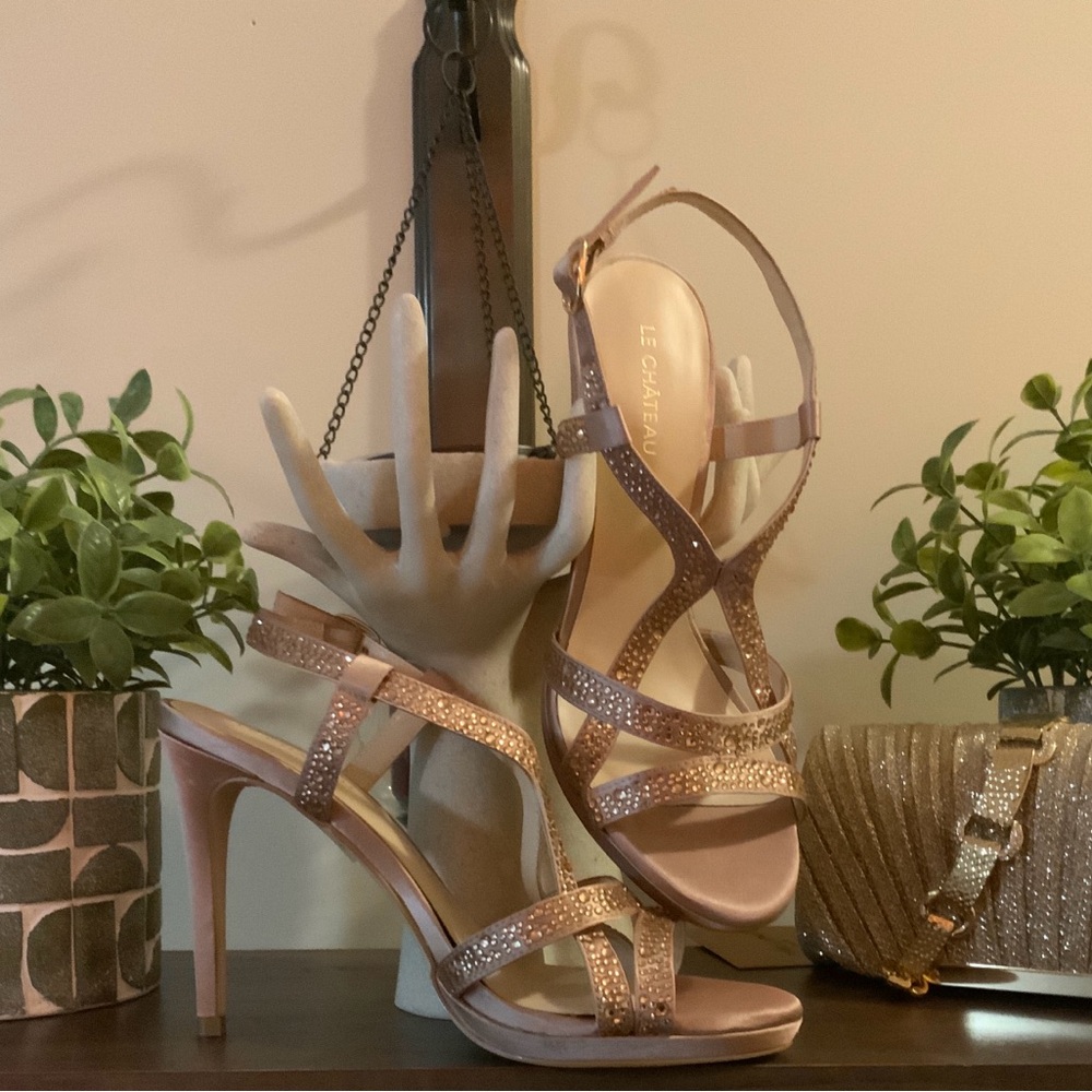 Le Chateau Gold Strappy Heels